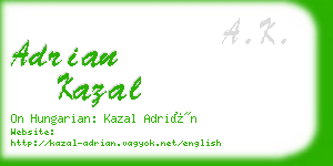 adrian kazal business card